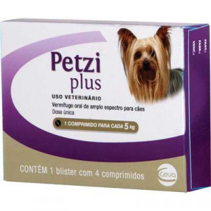 Petzi plus vermífugo para cães de até 5kg- 4 comprimidos